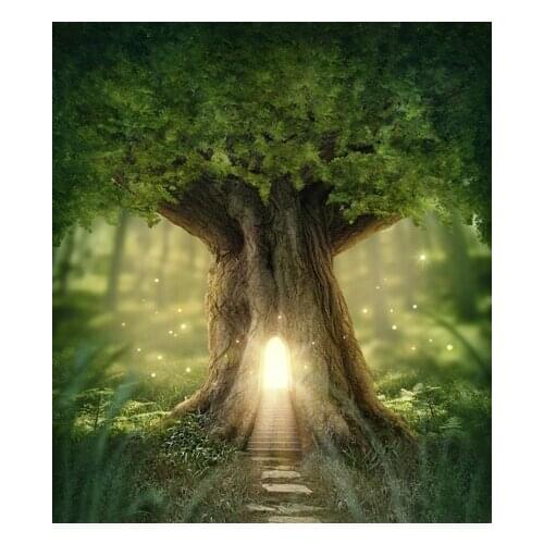 Custom Background for Photography 5*6.5ft Green Forest Fairy Tale Vinyl Backdrops for Photography Digital Printed Baby Props