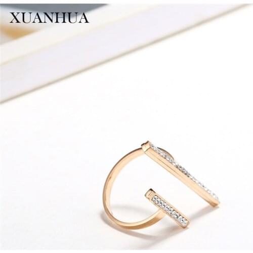 XUANHUA Stainless Steel Jewelry Woman Rose Gold Rings For Women Jewellery Summer Accessories Free Shipping