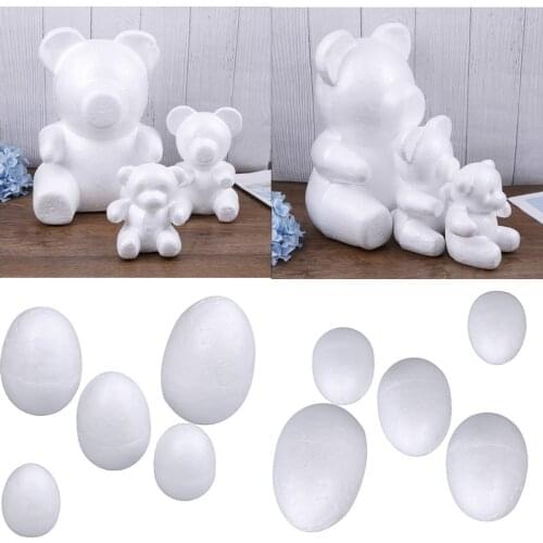 1 Pcs Modelling Polystyrene Styrofoam Foam Bear Egg White Craft Balls For DIY Christmas Party Decoration Supplies Gifts