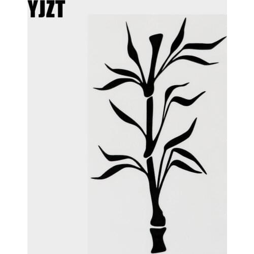 YJZT 10.3CM×17.1CM Creative Bamboos Plant Vinyl Decal Car Sticker Black/Silver 18B-0148