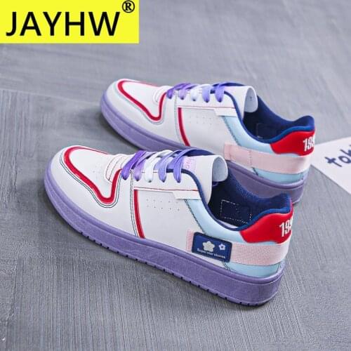 JAYHW New Fashion Sneakers Woman Made Pu Platform Casual Shoes Hot Women Breathable Comfort Vulcanized Shoes For Woman