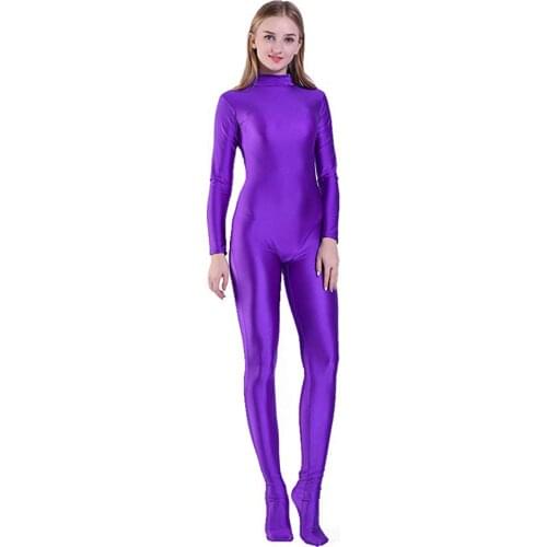 SPEERISE Adult Full Body Zentai Black Spandex Footed Skinny Tight Jumpsuits Suit for Women Unitard Man Cosplay Costumes