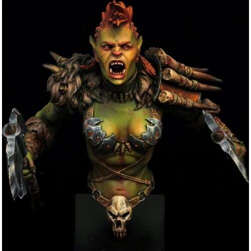 1/12 Resin Bust Model kits GK She-Orc Unassambled Unpainted S171