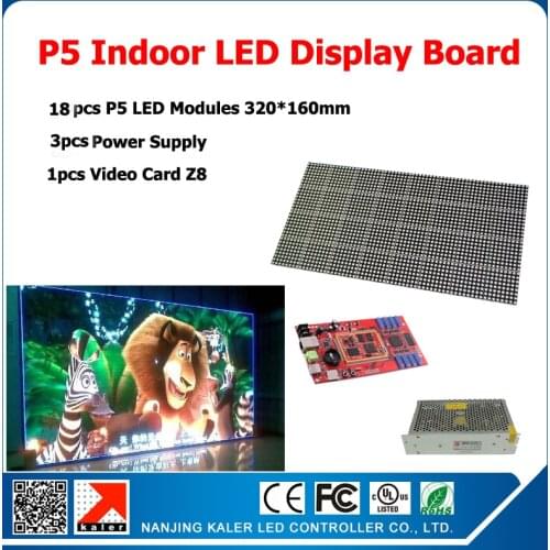 1 Square Meter 18pcs LED Module P5 SMD Indoor LED Display Screen Full Color LED Display Sign Board DIY LED Display Kits