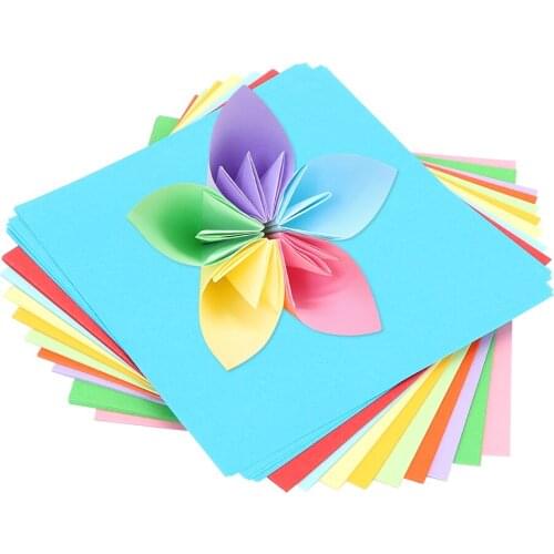 100pieces/set Fold Scrapbooking Paper 15x15cm Ten Colors Mix Color Paper Handmade For Children DIY Origami Paper Craft