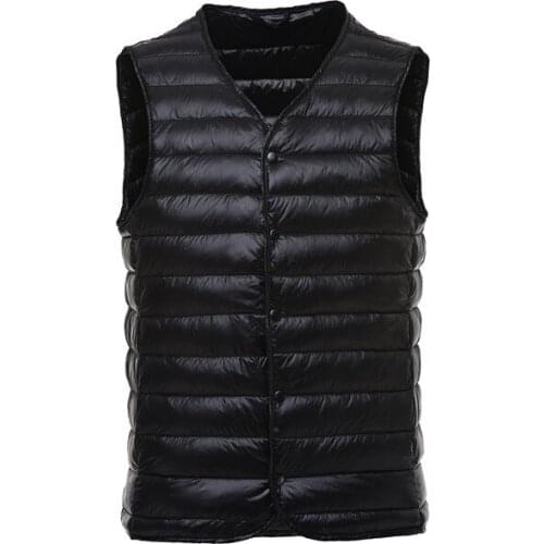 2020 Winter Sleeveless Jacket Men White Duck Down Vest Warm Ultralight Mens Windproof Waistcoat New Plus Size Portable Vest