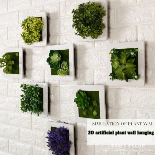 24 types ! 3D artificial Succulent Plants frame wall decoration high simulation 15.3 x 15.3cm mini small fake plant bonsai