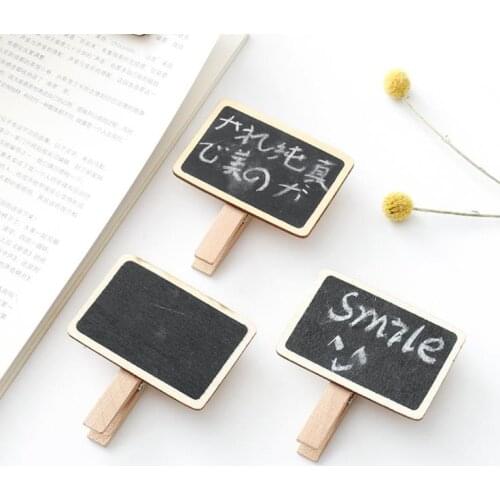 500pcs Mini Blackboard Message Labels Chalkboard Pegs Wooden Holder Clips Wedding Home Decoration SN1252