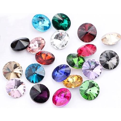 8mm-14mm Round shape Pointback Glass Beads Crystals Strass Trim Craft Non Hotfix Sewing Rhinestones For Clothes Needlework