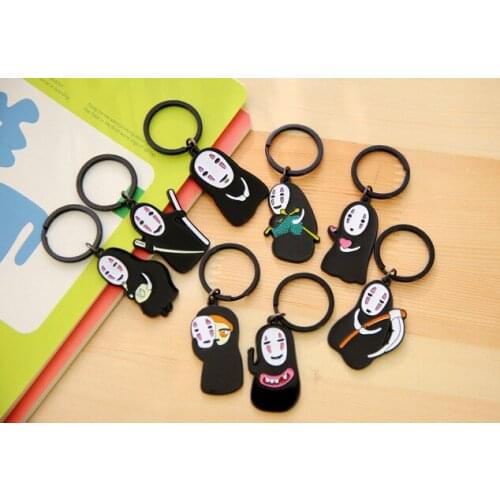 8pcs/lot Anime Spirited Away No-Face Man keychain keyring pendant toy gift