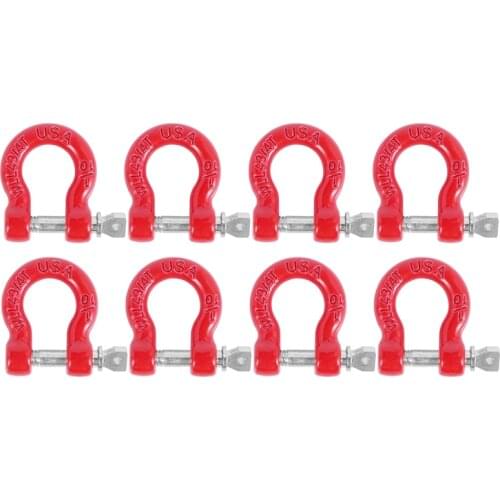 8Pcs Metal Front Rear Bumper Trailer Hook Tow Shackle Rescue Hook for 1/10 RC Rock Crawler Car Traxxas TRX4 TRX-4 SCX10