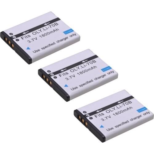 3Pcs Li-70B Li 70B Rechargeable Battery for Olympus VG110 VG120 VG-160 D-715 X-940 FE-4020 FE-4040 VR-130 VG-140 FE4020 FE4040