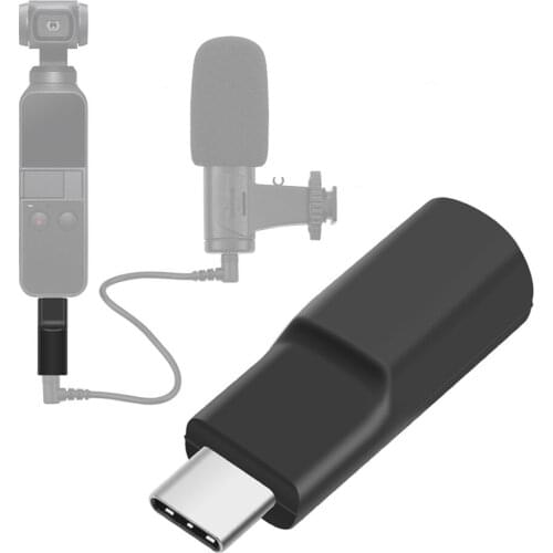 3.5mm Audio Adapter For DJI Osmo Pocket Camera External 3.5mm Microphone Recording Audio Adapter Parts for Lingbi Pocket PTZ