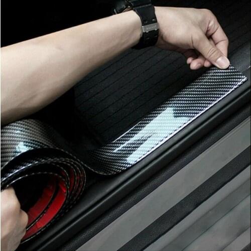 Car Stickers Carbon Fiber Door Sill Protector Goods for Mitsubishi GT-PHEV XR-PHEV Delica Xpander L200 Mirage Samurai EX FORTIS