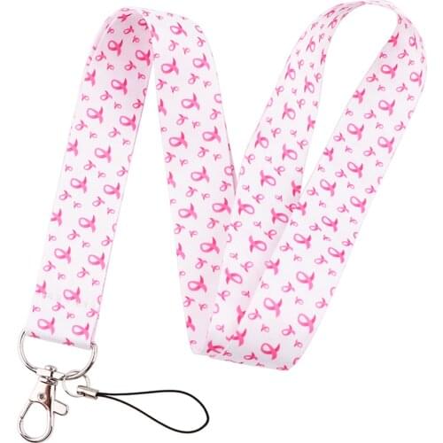 PF666 Breast Cancer Awareness Doctor Nurse Lanyard Keychain ID Badge Holders Card Cover Rope Key Lanyard Key Rings Accessories