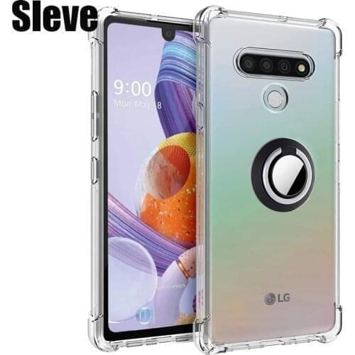 Case For LG Q51 K51S Magnetic Car Shockproof Airbag Soft TPU Finger Ring Case Cover For LG K41 k51K51S LMK510EMW LM-K510EMW