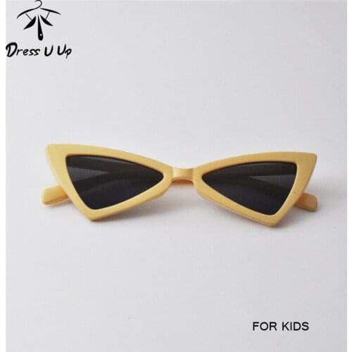 DRESSUUP Cute Classic Cat Eye Sunglasses Kids Boys Girls Triangle Fashion Sun Glasses Red Female UV400 Infantil