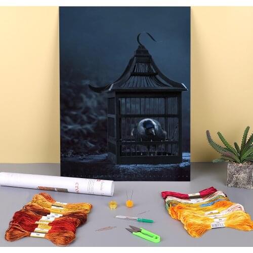 Woman Girl Pre-Printed 11CT Cross-Stitch DIY Embroidery Full Kit DMC Threads Knitting Handmade Handicraft Hobby Decor