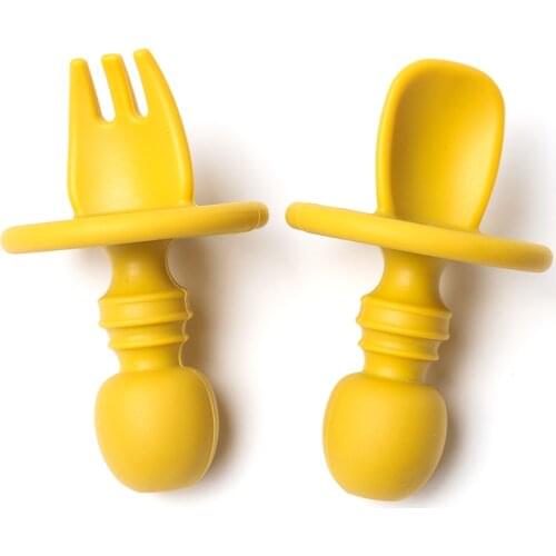 Elegant Colors Baby Mini Silicone Fork And Spoon Set