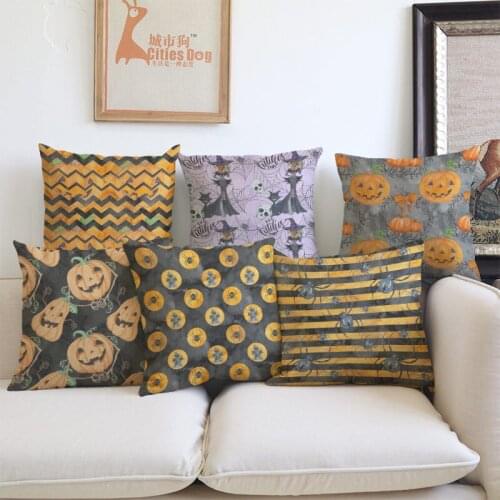 Halloween 2018 new pumpkin skull Cushion Cover Pillow Cases Chair Car Sofa Pillow Cover Home Decorative Pillow BZ-248