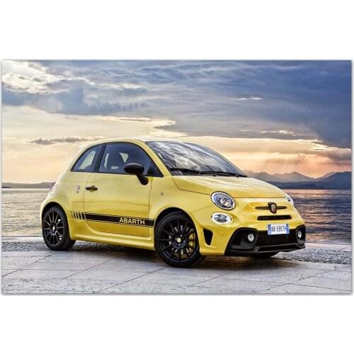 Canvas Painting Fiat Abarth 595 Competizione Car Posters and Prints Wall Art Decorative Picture Modern Home Decoration
