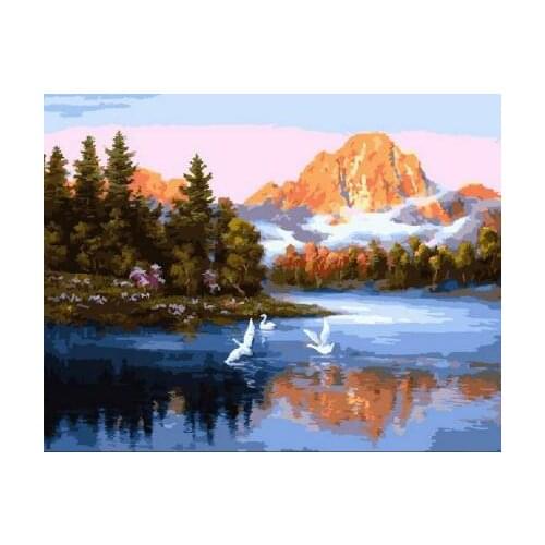 Mysterious morning Framed Picture Painting & Calligraphy Of Loely Animals DIY Painting By Numbers Coloring By Numbers Home Decor