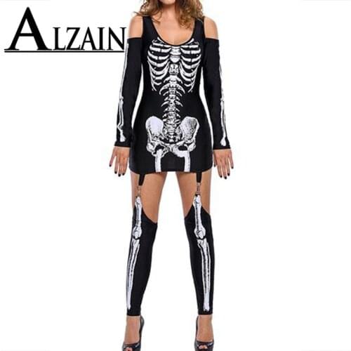 Halloween Costumes For Women Horror Zombie Costume Female Sexy Skeleton Costume Halloween Clothes Jumpsuit Body S-XXL