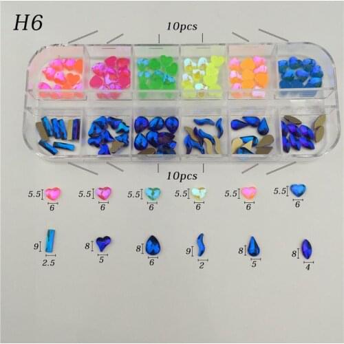 Swarovsky 12 Grids Colorful Crystal Nail Art Rhinestones AB Nail Stones Beads Studs Flat Back Shiny Tips 3D Nails Art Deco