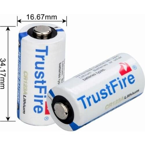 CPDD 4 Pack CR123A 3V Lithium Non-Rechargeable 1300mAh Battery for Photo Camera Flashlight Door Sensor Single Use