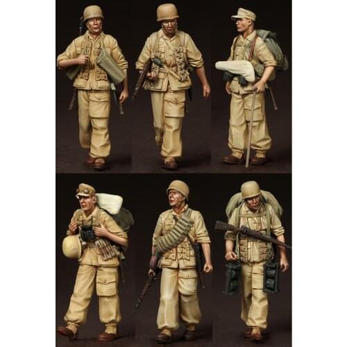 1/35 Scale 6 Soldiers Unpainted Resin Figure Building Kit