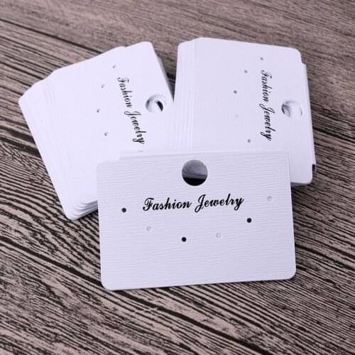 New 200PCS 6x4 cm White Paper 6 Hole earring HangTag card custom logo cost extra Jewelry Display packing Earrings Card