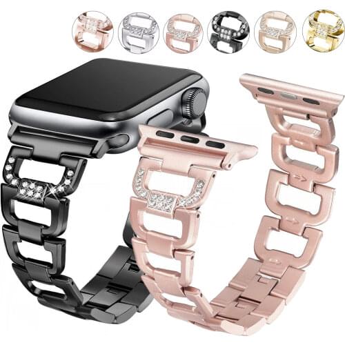 Essidi For Apple Watch Series 6 SE 5 4 3 2 1 Stainless Steel Watch Band 38 40mm 42 44mm Metal Wristband Loop Clasp For Iwatch