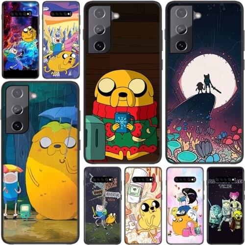 Silicone Cover Anime Adventure Time For Samsung Galaxy S21 S20 FE Ultra S10 S10e Lite S9 S8 S7 S6 Edge Plus Phone Case