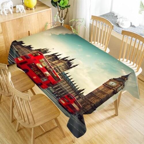 London Street Tablecloth Cloth Thicken Oxford Rectangular Table Cloth for Wedding Customizable size 100X140cm/140X200cm