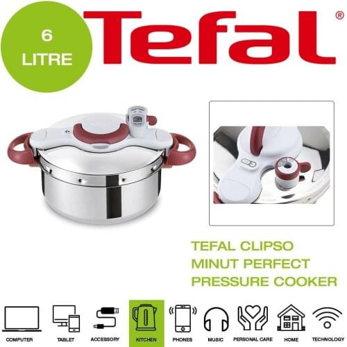 Brand New in Unopened Original Box Tefal Clipso Minut Perfect Kitchen Pressure Cooker 6 Liters Stainless Steel Fast Delivery
