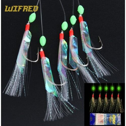 10bags 6 Flies Pink Flasher Bait Catcher Rig Makerel Sabiki Rigs Saltwater Artificial Fishing Hooks Lures Wholesale Size 9-18
