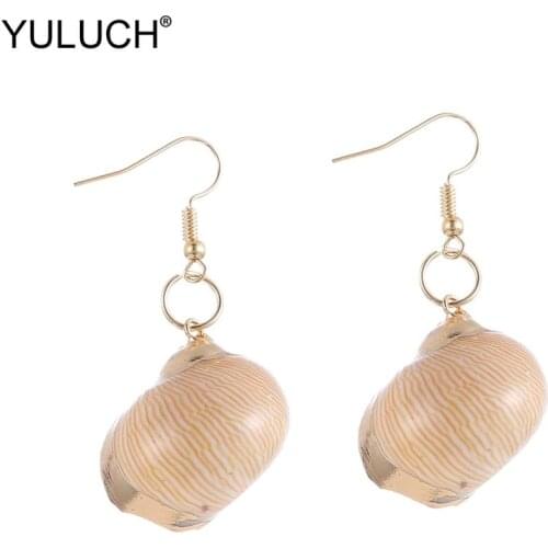 YULUCH 2019 Fashion Pop Animal Natural River Snail Dangle Drop Earrings For Women Ethnic African Boho Pendant Earrings Jewelry