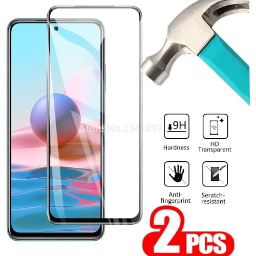 2PCS For Xiaomi Redmi Note 10 pro Tempered Glass Screen Protector On For redmi note 10 pro max 10pro redim Protector Screen 9H