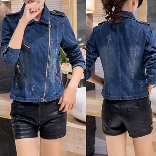 2020 Autumn Women Denim Jacket Long Sleeve Casual Jeans Jacket Female Short Coat Fashion Slim Outerwear Feminine Clothing P764