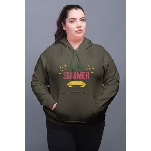 Angemiel Wear Hello Summer Green Women 'S Hooded Sweatshirt