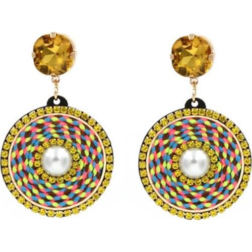 New Design Handmade Bohemian Style Earrings For Women Crystal Dangle Earrings Fashion Statement Earrings 2021 Party Jewelry Gift