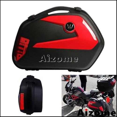 1set Universal Motorcycle Side Cases Panniers 20L Cargo Boxes Motorbike Luggage Tail Box For Honda Yamaha Suzuki Kawasaki BMW