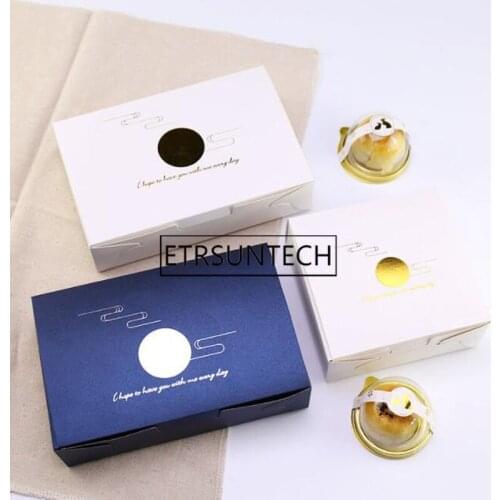 100pcs Gold Silver Moon Cloud Design Cookie Macaron Chocolate Paper Box Wedding Birthday Party Gifts Packaging Storage Boxes