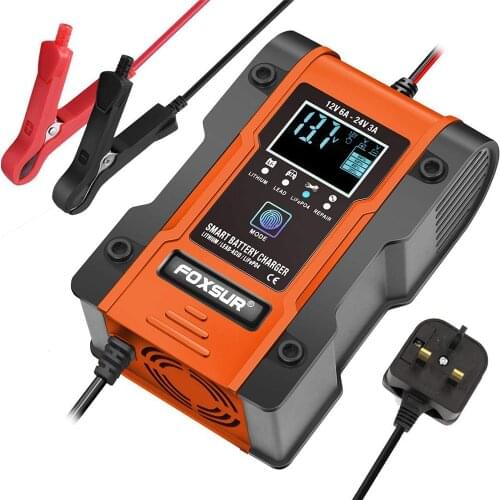2020 Newest Model 12V-24V Full Automatic Car Battery Charger Portable Power Pulse Repair Chargers LCD Display Energy Save
