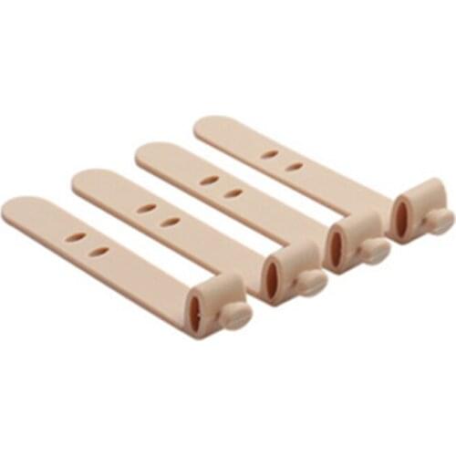 4Pcs Silicone Strap Earphone Storage Tape Power Line Data Cable Tie Outside Travel Cable Organizer Strap Office Zip Ties Khaki