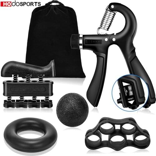 5-piece Hand Grip Enhancer Exercise Kit Hand Grip Ring Finger Exercise Belt Equipment for Rehabilitation and Stress Relief