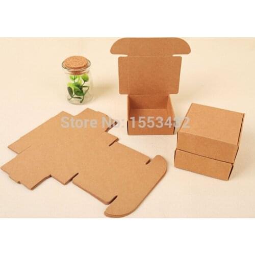 50pcs Small kraft paper box packaging rectangle gift paper soap box packaging kraft gift cardboard box