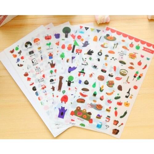 6pcs my favorite food sticker pvc diy decoration sticker for album scrapbooking stationery sticker gift for kids