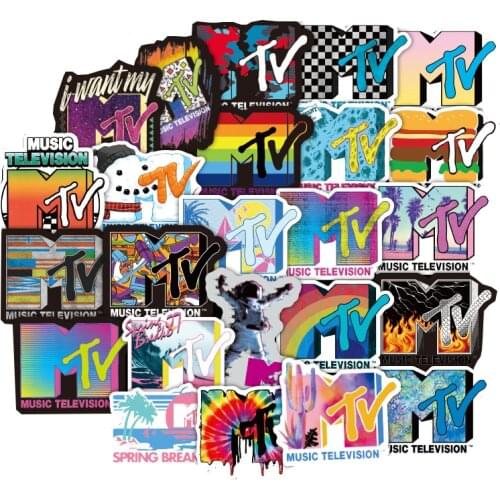 New50Pcs MTV Music TV Channel Sticker For Computer Skateboard Luggage Refrigerator Motorcycle Decoration Toy Gift Sticker