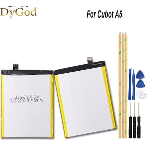 DyGod 3000mAh Battery For Cubot A5 High Quality mobile phone Replcaement Battery For Cubot A5 with Tools Set